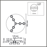 8349/6C COMFI черный/прозрачный, металл/стекло Светильник потолочный LED GX53 6*7W 220V NATALINA