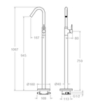 Напольный смеситель для раковины ODISEA 397603NM черный