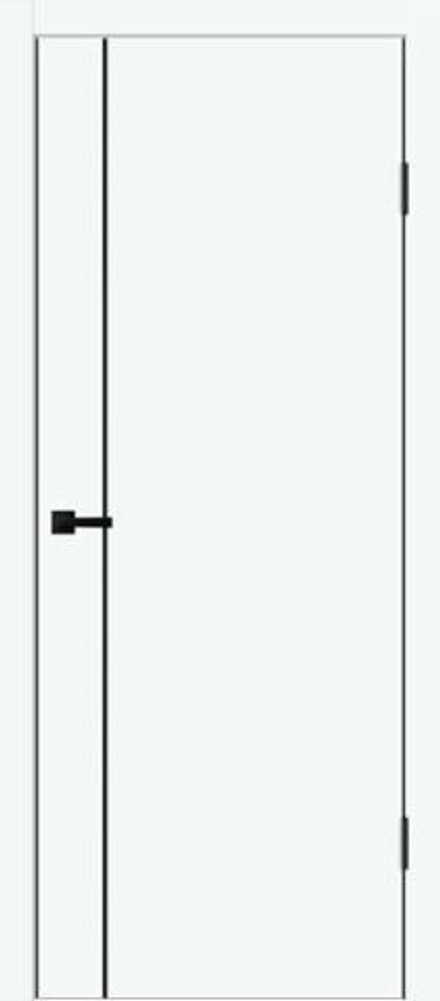 Межкомнатная дверь Velldoris Techno Black MV 1 PG (черная алюминиевая кромка с 4-х сторон, молдинг черный) Эльбрус