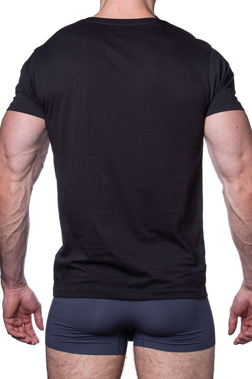 Хлопковая мужская футболка с круглым вырезом (Размер: S) (Цвет: синий)