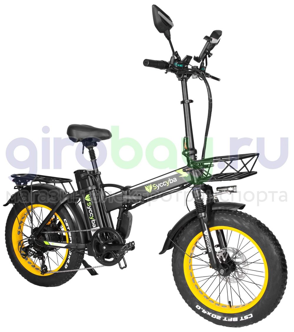 Электровелосипед Syccyba F10 Pro (48V/20Ah) - Жёлтый обод фото №8