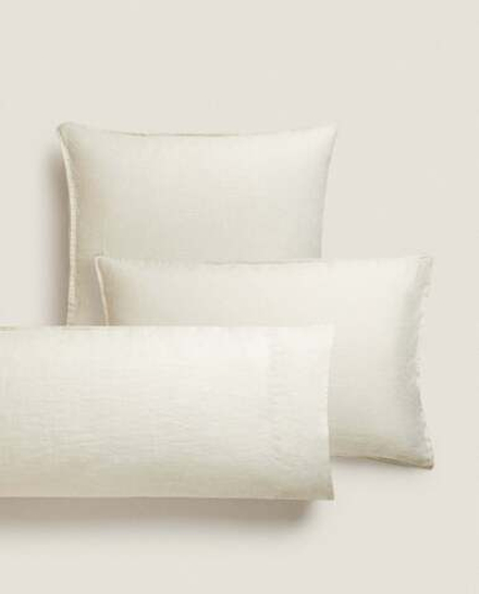 ZARA HOME НАВОЛОЧКА ИЗ СТИРАНОГО ЛЬНА(140 Г/М²), НАТУРАЛЬНЫЙ