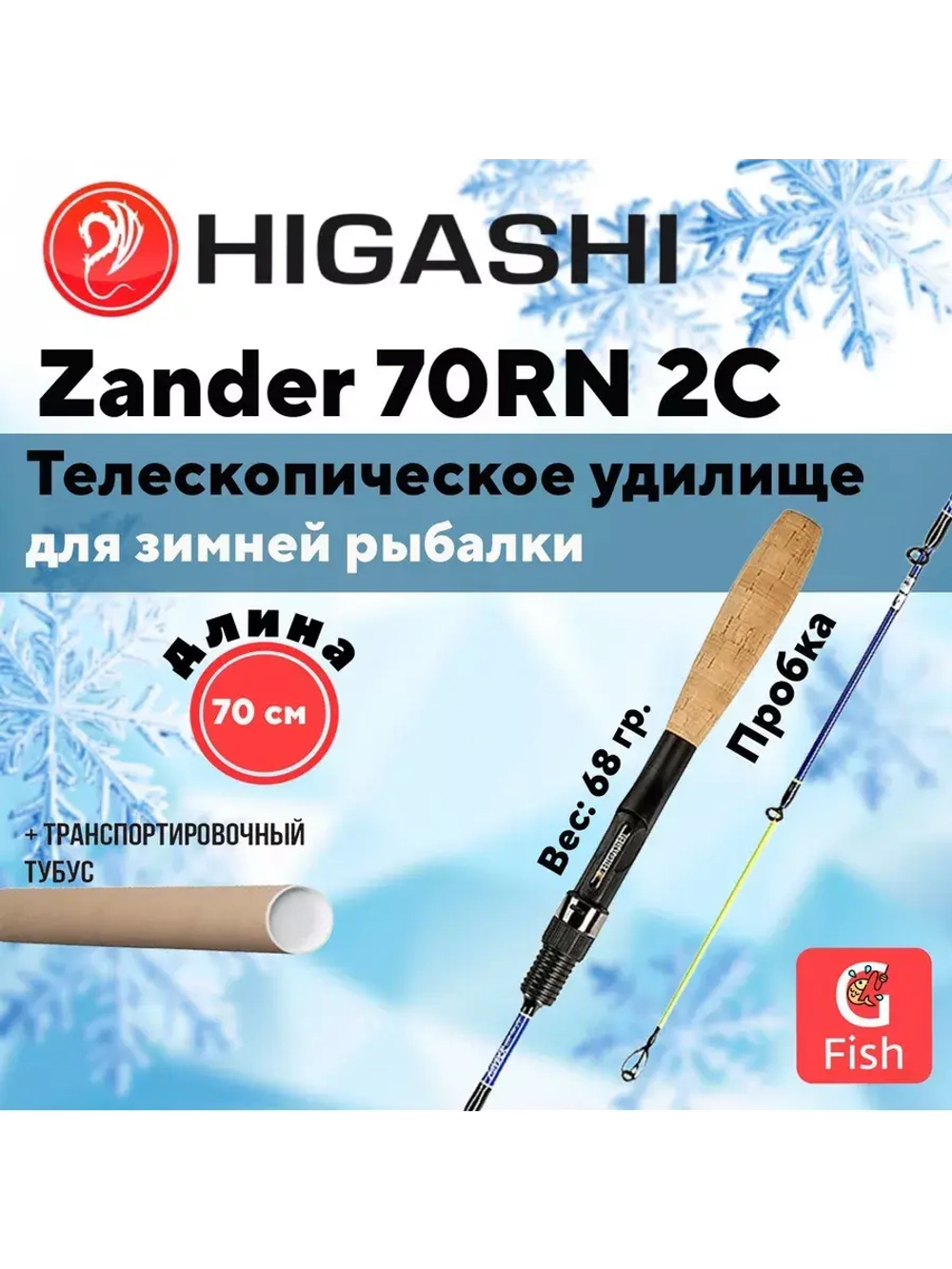 Удилище зимнее Zander 60RN 2C