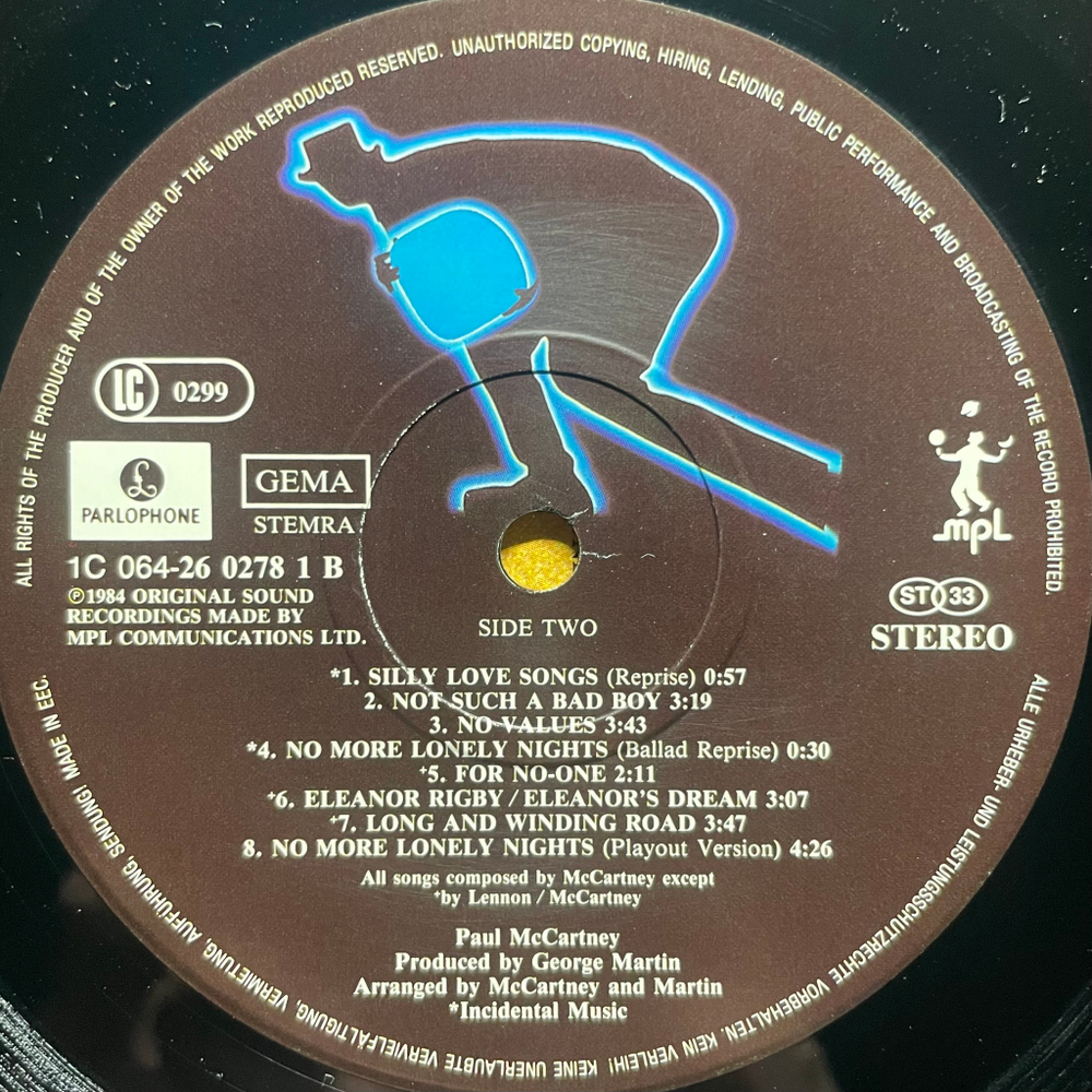 Paul McCartney - Give My Regards To Broad Street (Европа 1984г.)