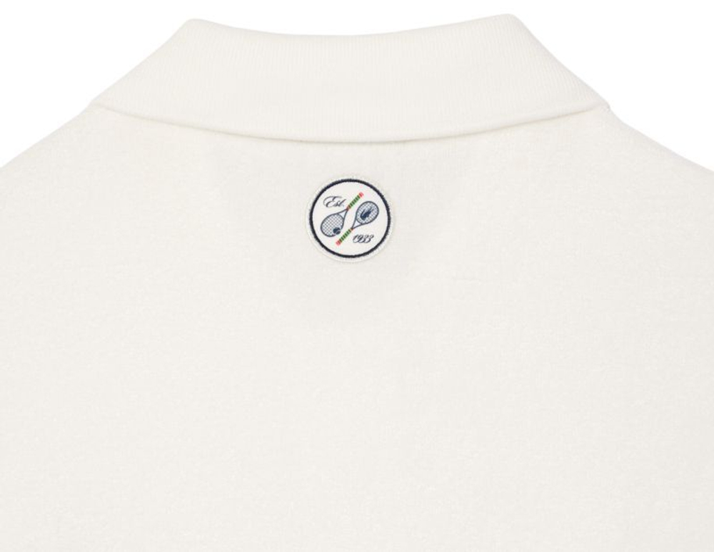 Мужское теннисное поло Lacoste Roland Garros Edition Terry Polo Shirt - белый