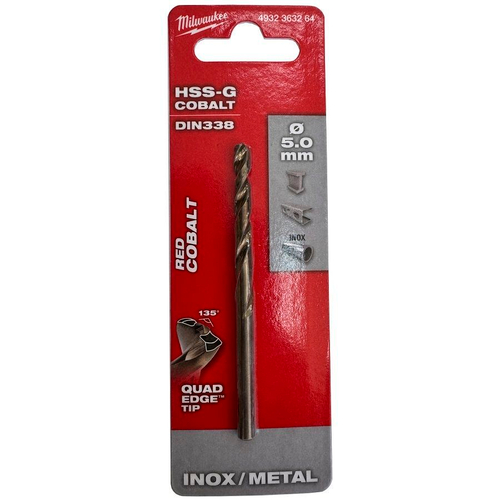 Сверло по металлу Milwaukee HSS-CO 5,0мм (1шт)