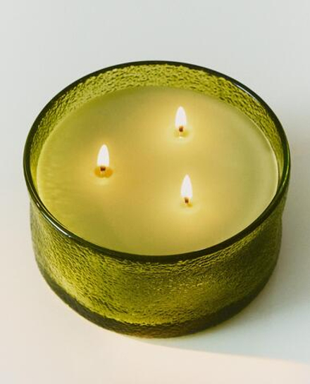 Zara Home Свеча ароматическая Bergamot & Sandalwood 500 г, растительный воск, аромат древесный, Коричневый