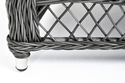 "Гранд Латте" диван трехместный из искусственного ротанга, цвет графит