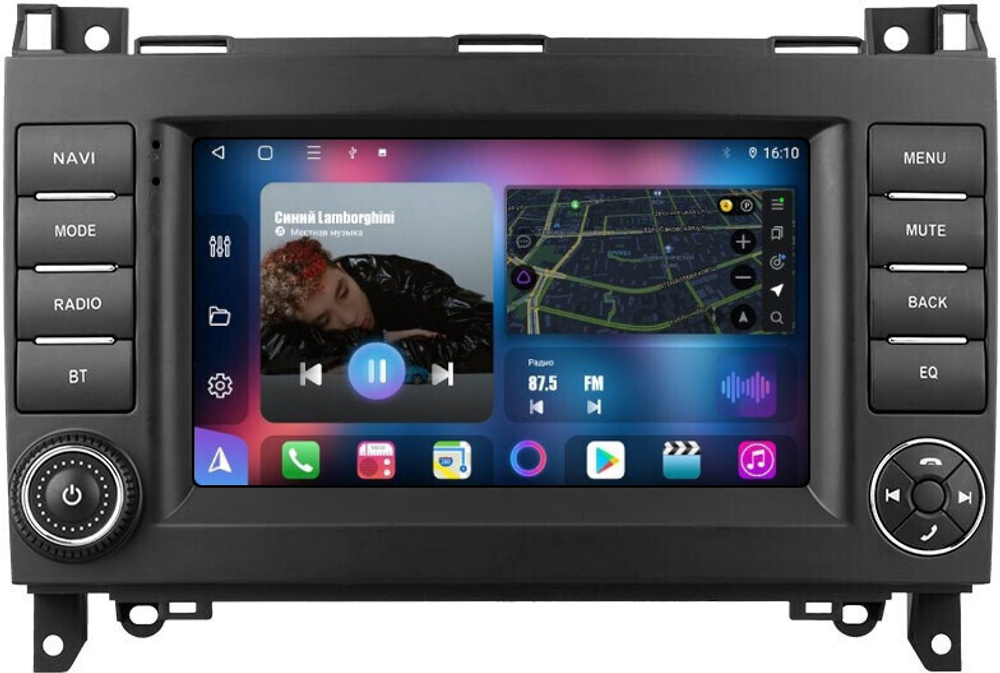 Магнитола для Mercedes-Benz Viano/Vito W639, Vito W447, A класс W169, B класс W245, Sprinter W906, VW Crafter - FarCar BM832-7096H7 дисплей 7" на Android 13, TS10, CarPlay, 4G SIM-слот, 4Гб/32Гб