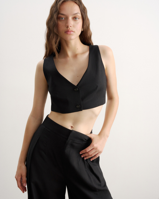 Топ на пуговицах из льна