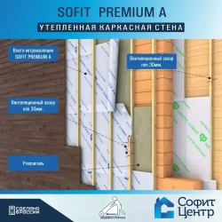 Ветрозащитная мембрана SOFIT PREMIUM A 70 кв.м / ветрозащита стен и кровли