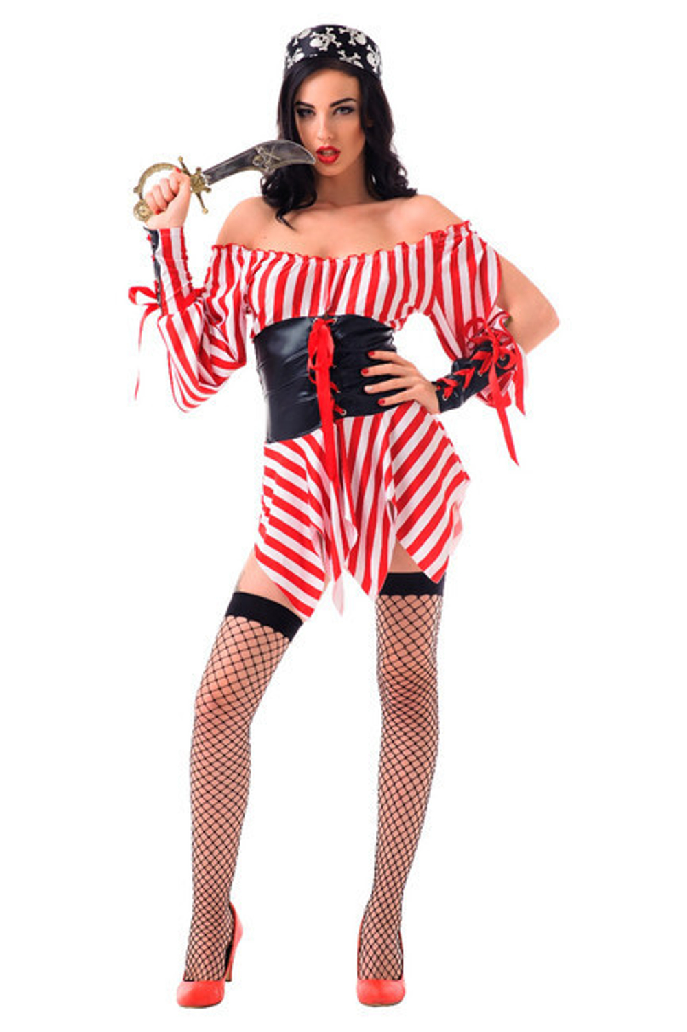 Костюм Морской разбойницы SM (42-44) (Цвет: красный с белым)