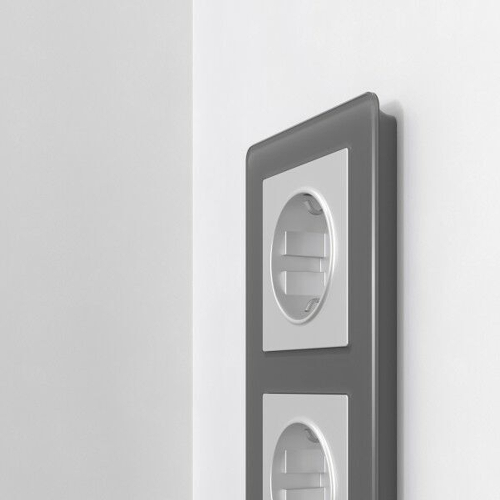 Рамка на 2 поста Acrylic (графит)