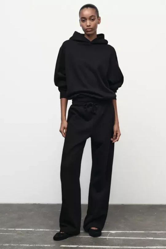 ZARA ХУДИ ОВЕРСАЙЗ, ЧЕРНЫЙ
