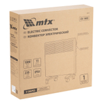 Конвектор электрический CH-1000, 1000 Вт, X-образный нагреватель, термостат, колеса  MTX