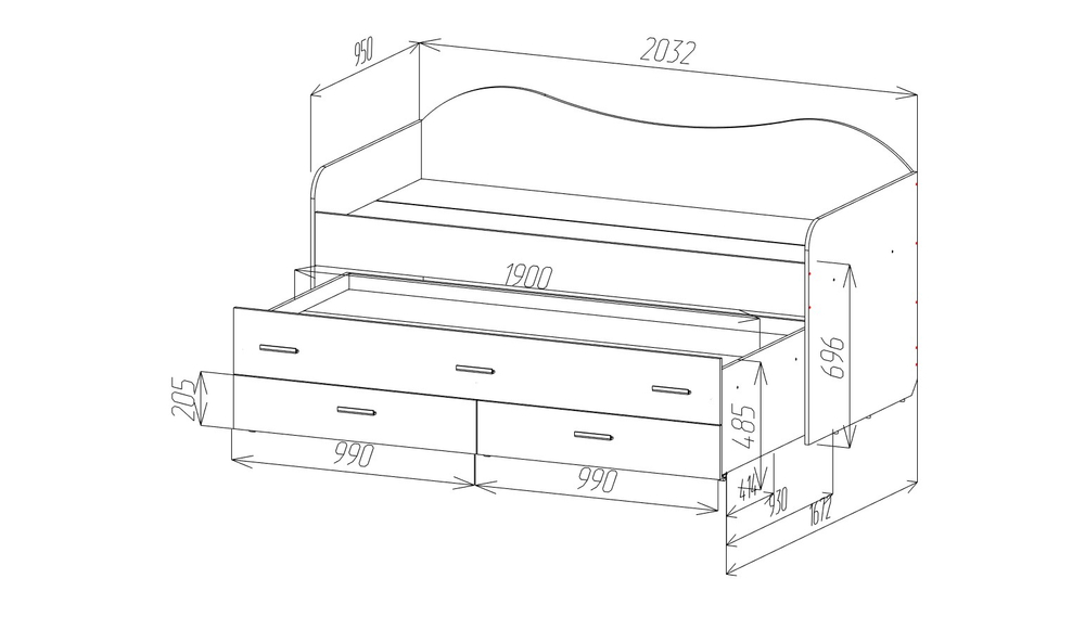 Кровать Нимфа двухместная Кр.золотой/Кр.светлый