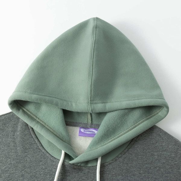 Худи HTF Three Color Block серый / зеленый - фото 3