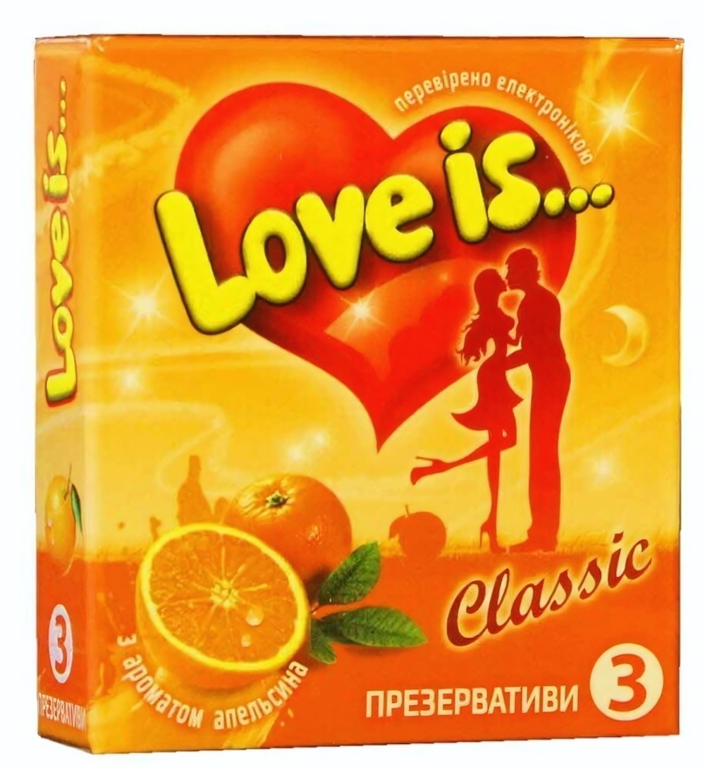 Презервативы I LOVE YOU с ароматом апельсина 3 шт. (Цвет: оранжевый)
