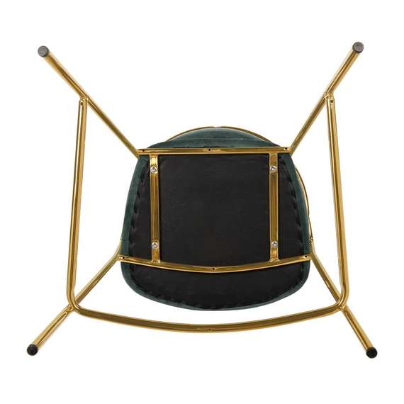 Полубарный стул Turin зеленый велюр с золотыми ножками