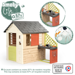 Садовый домик Smoby Nature 810739 с кухней и 17 аксессуарами для детей от 2 лет — фото 3
