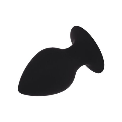 Черная анальная пробка с ограничителем - 7,5 см. (Цвет: черный)