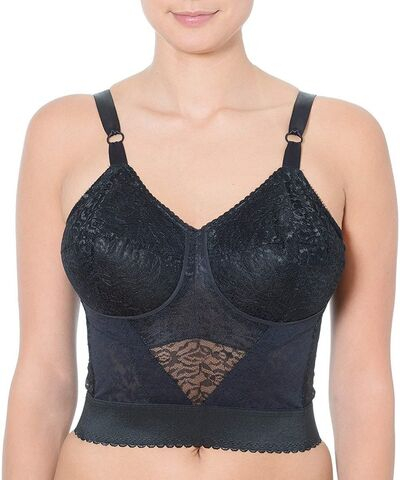 Удлиненная корсетная полуграция-бюстье из кружевной ткани (Размер: 46C) (Цвет: черный)