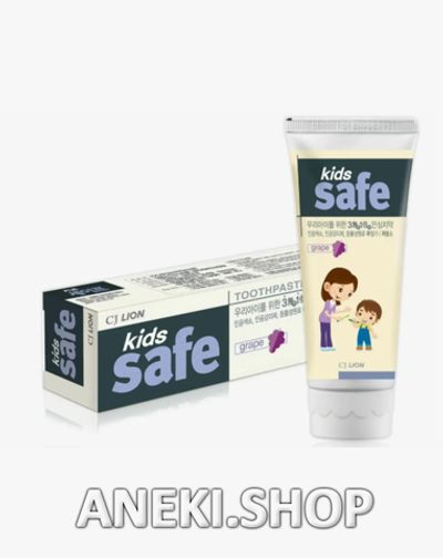 Паста зубная для детей от 3 до 12 лет со вкусом винограда 90 г CJ Lion Kids Safe Toothpaste - Grape
