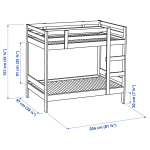 Кровать двухъярусная - IKEA MYDAL/ МИДАЛ ИКЕА, 90x200 см, коричневый