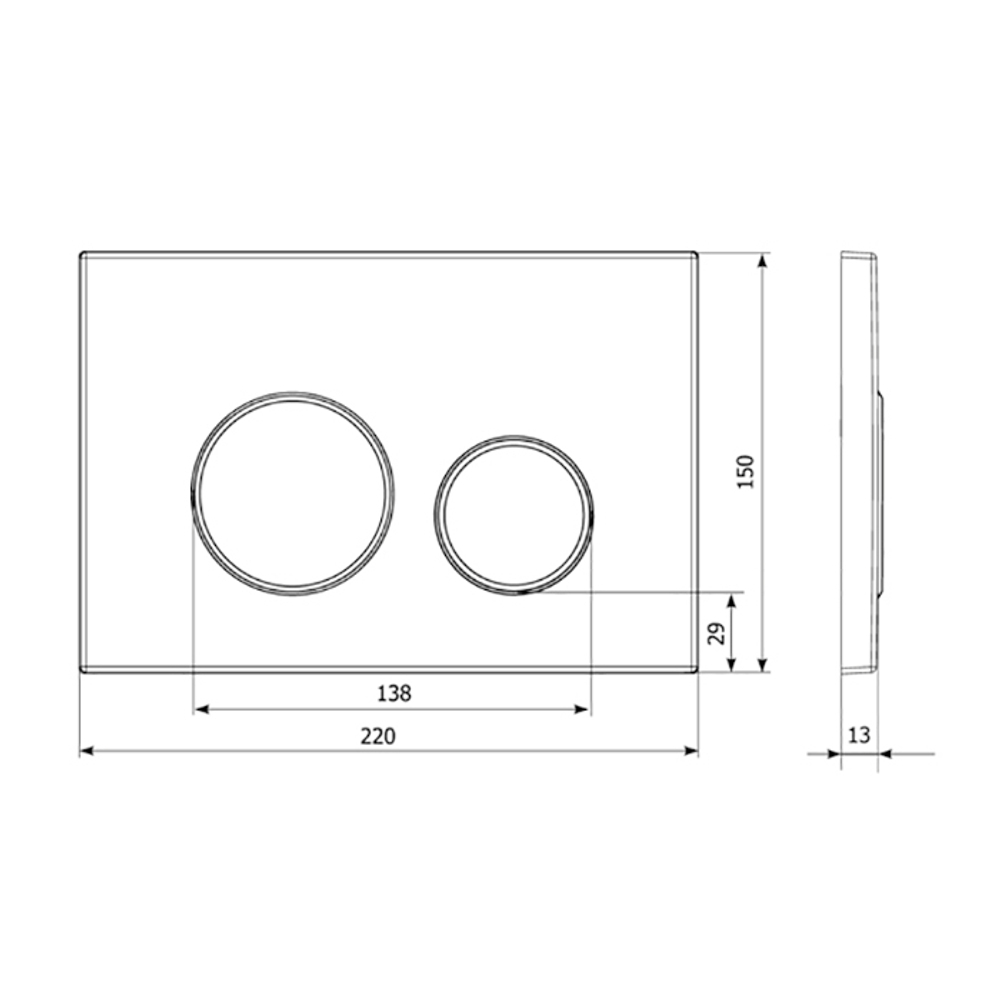Кнопка смыва Veconi Round Design VFRD-BLG