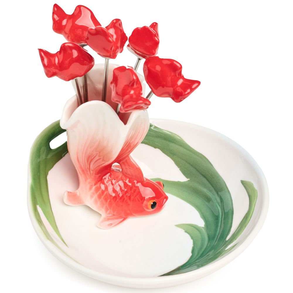 БЛЮДО LEFARD "ЗОЛОТАЯ РЫБКА" 11*12*8 СМ, 6 ВИЛОЧЕК (КОР=18ШТ)