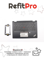 Верхняя панель с клавиатурой (топкейс) для ноутбука Lenovo X390 раскладка - русская, с подсветкой, черная, с отпечатком пальца (02HL532), оригинал