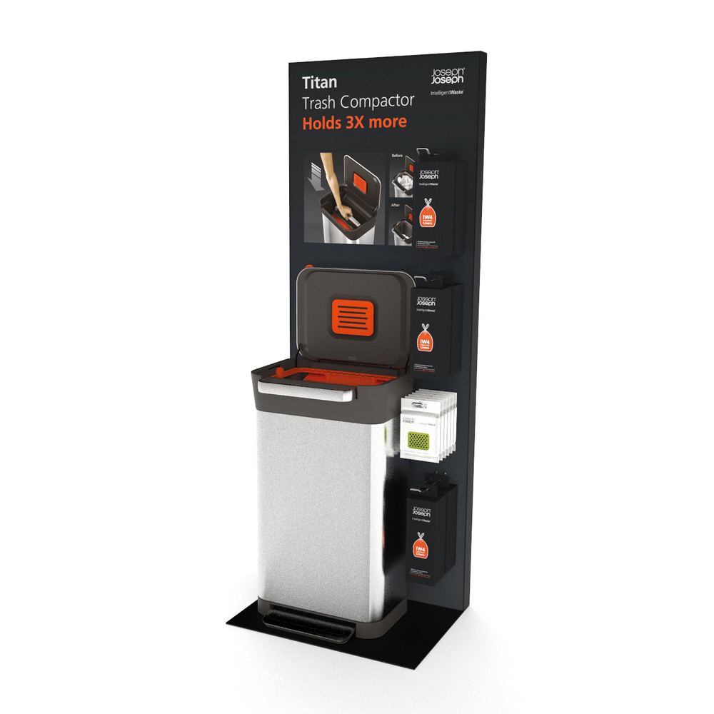 Контейнер для мусора с прессом Titan 30 л нержавеющая сталь