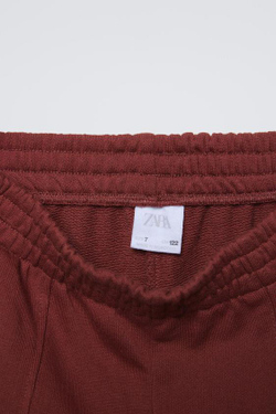 ZARA БРЮКИ WIDE LEG С ДЕКОРАТИВНЫМИ ШВАМИ, КОРИЧНЕВЫЙ