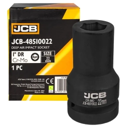 Головка ударная глубокая 1'', 22мм (6гр.) JCB JCB-48510022