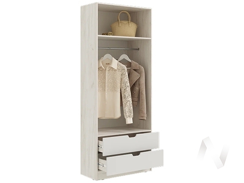 Шкаф (800) Детская Юниор-4 (дуб крафт белый/шарли белый)