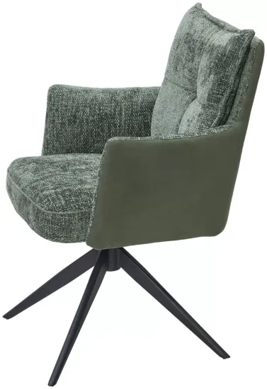 Стул JOSEF 360 град. поворот. HAGA-74 Зеленый, ткань / HJ002-18 Зеленый, PU / черный каркас