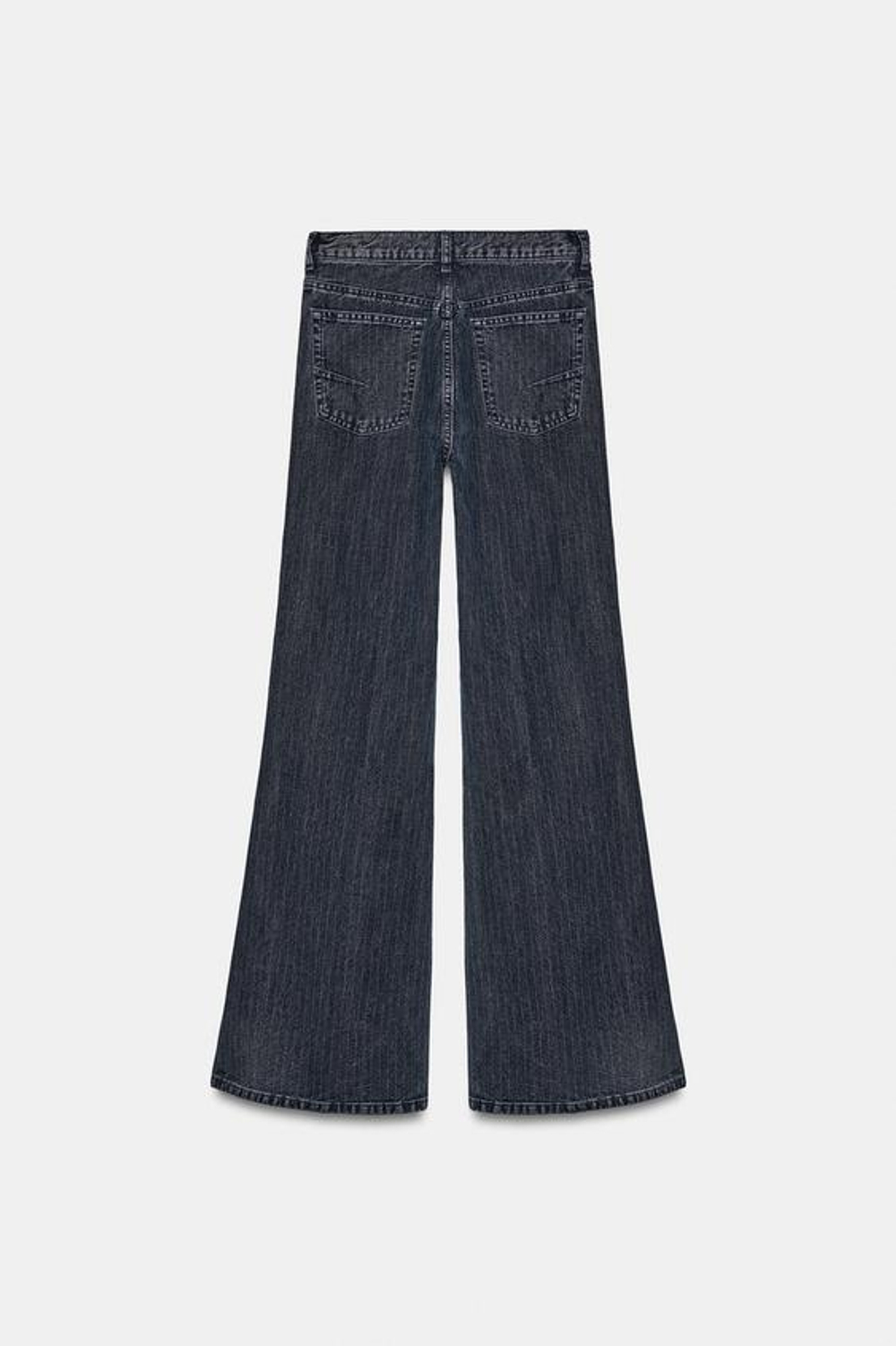 ZARA ДЖИНСЫ FLARE В ПОЛОСКУ С ВЫСОКОЙ ПОСАДКОЙ — ZW COLLECTION, МОРСКОЙ СИНИЙ