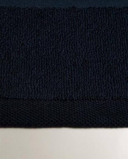 ZARA HOME ХЛОПКОВЫЙ НЕСКОЛЬЗЯЩИЙ КОВРИК ДЛЯ ВАННОЙ, ЧЕРНИЛЬНО-СИНИЙ