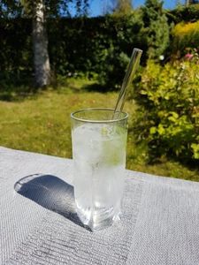 Трубочка стеклянная прямая прозрачная