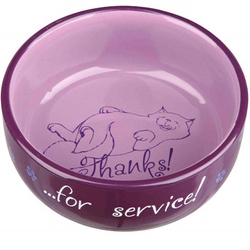 Trixie Миска керамическая для кошки Thanks for Service, 0,3 л/11 см, цвет в ассортименте