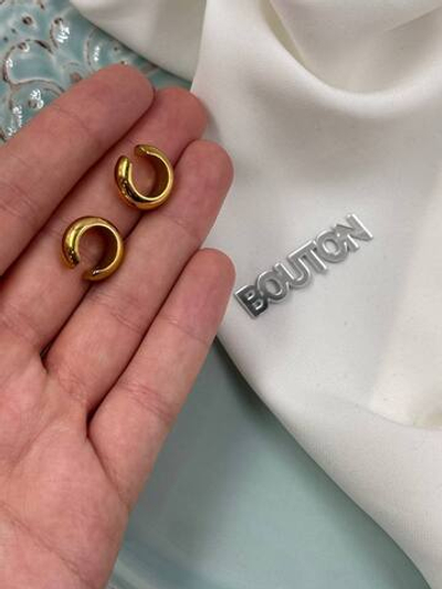 Серьга-кафф золотистая