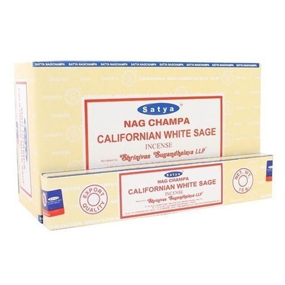 Satya Nag Champa Californian White Sage Благовоние-масала Калифорнийский Белый Шалфей 15 г