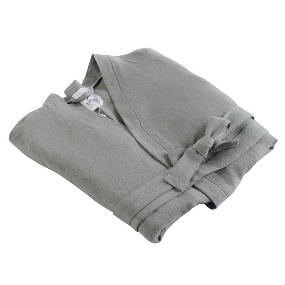 Халат льняной Essential M серый Tkano