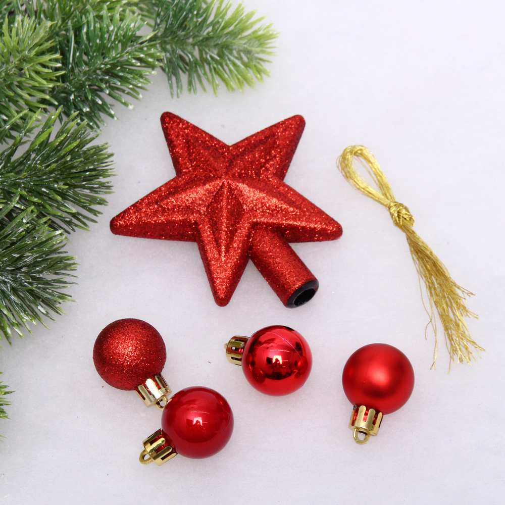 Набор ёлочных украшений «Brilliant pirouette» 30 предметов, Красный