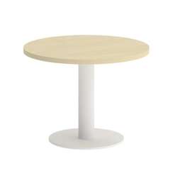 First Стол журнальный круглый KSJ-1 Клен/Металл Белый 600*600*450