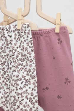 К 4718-2уп/роз.скандинавские цветы,клевер брюки для девочки