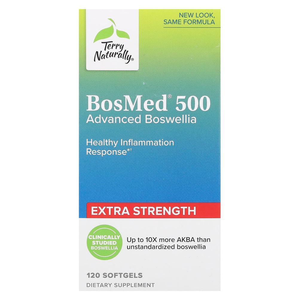 Terry Naturally, BosMed 500, босвеллия повышенной эффективности, 500 мг, 120 мягких таблеток