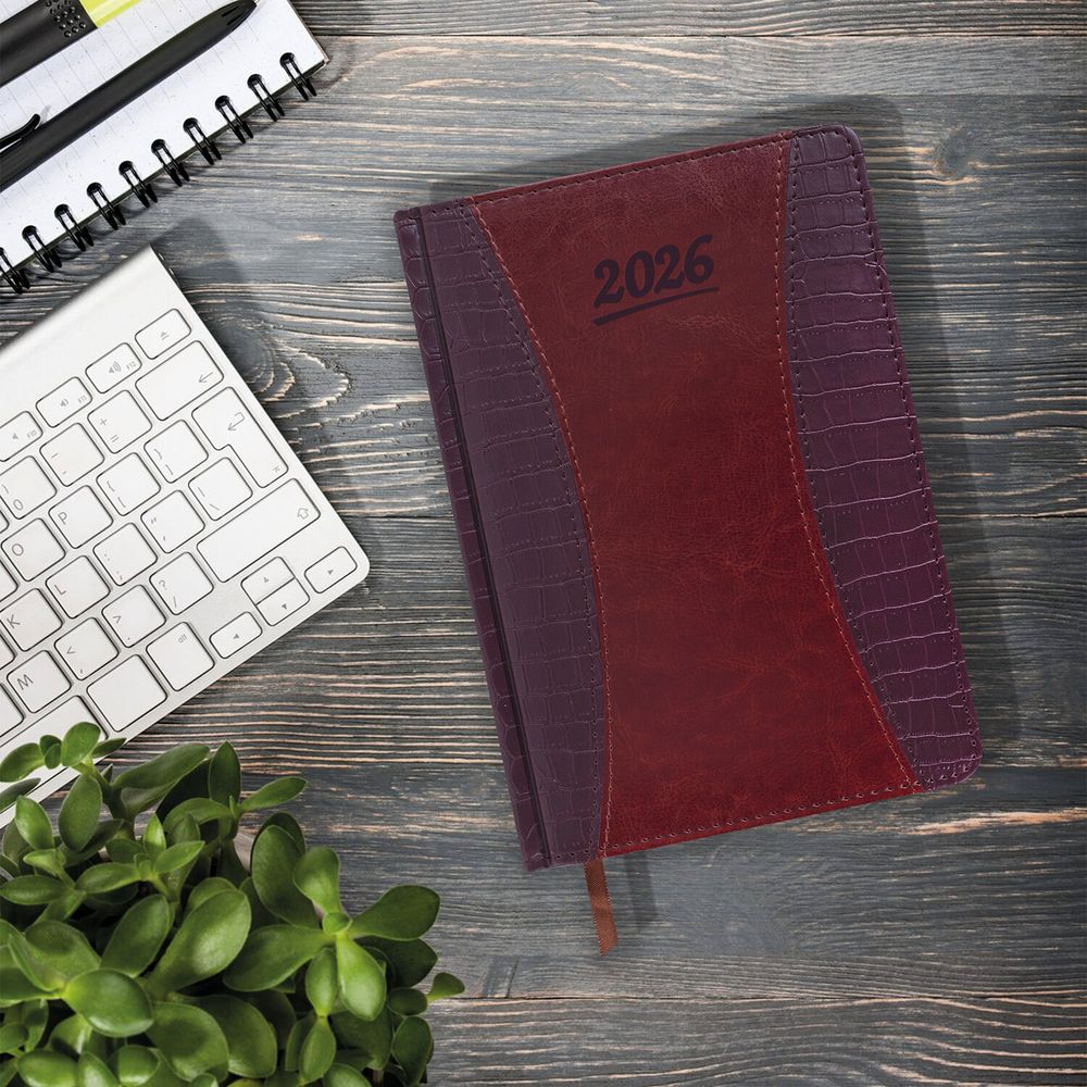 Ежедневник датированный 2026 А5 148х218 мм GALANT "CombiContract" под кожу коричневый (117487)