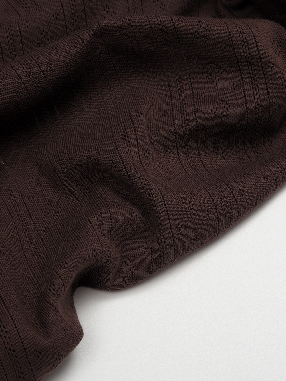 Рибана ажурная цвет шоколад, хлопок с эластаном