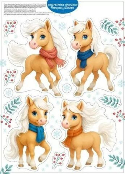 Витражная наклейка 33*23см Символ года "Грациозная четверка"